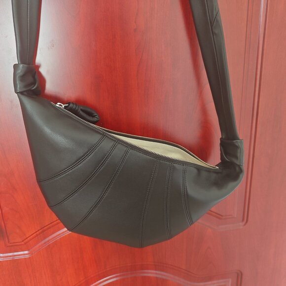 Lemaire  Small Croissant Bag in Asphalt - Picture 8 of 11